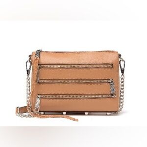 Rebecca MINKOFF 3 zipper small bag with metal and leather strap.